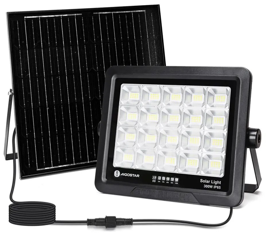 Proiector LED solar dimabil Aigostar LED/300W/3,4V IP65 + telecomandă
