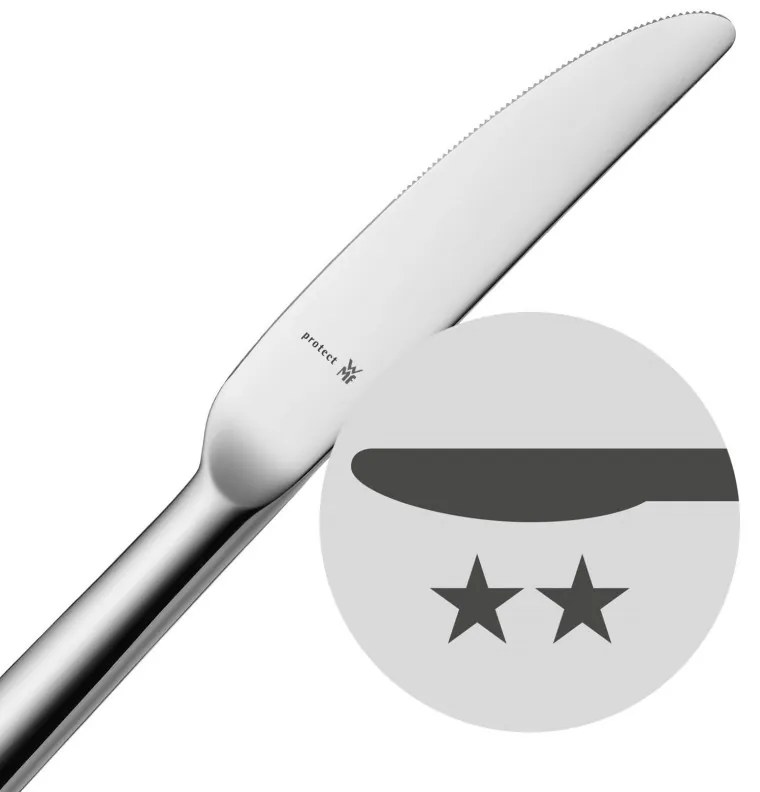 Set tacamuri WMF Sentic Cromargan Protect, 30 piese, Otel inoxidabil 18/10, Protectie impotriva zgarieturilor si uzurii, Argintiu