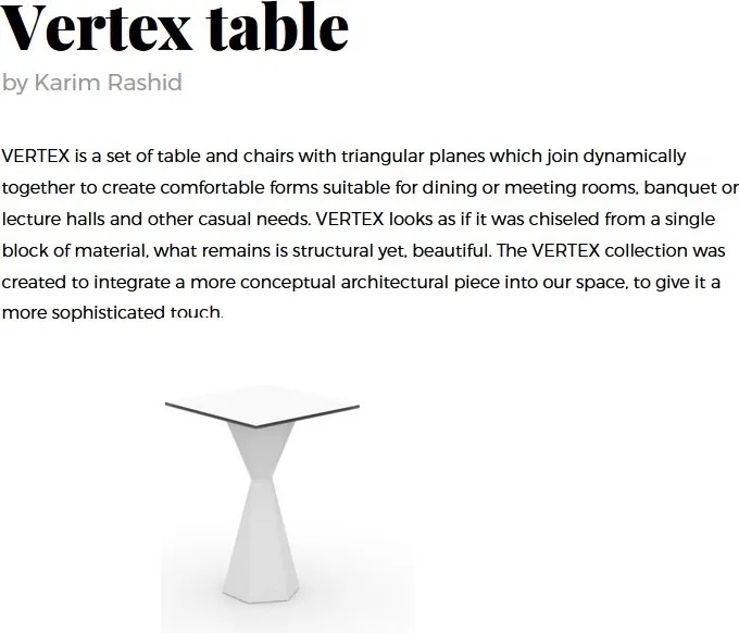 Masa de exterior / interior design modern premium VERTEX 50x50cm