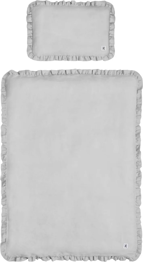 Set de cuvertura si perna din in pentru patut cu umplutura STONE GRAY, marime S
