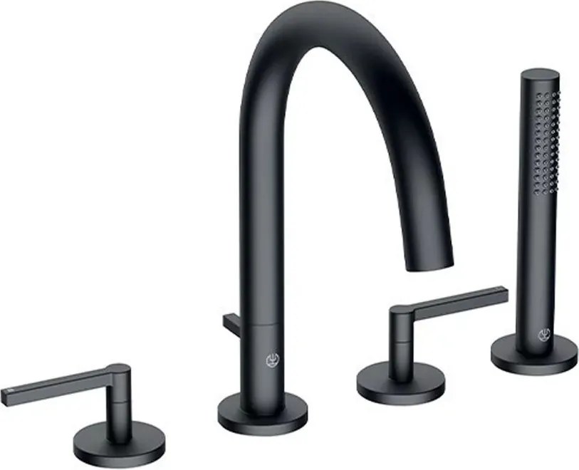 Baterie cada - dus Kludi Nova Fonte Puristic cu 4 piese negru mat