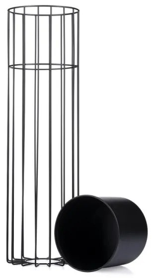 Ghiveci metalic de flori LOFT 70x20 cm negru