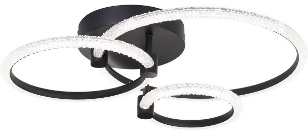 Brilliant AYDIN Plafonieră LED dimabilă, 34W, 230V, neagră + telecomandă