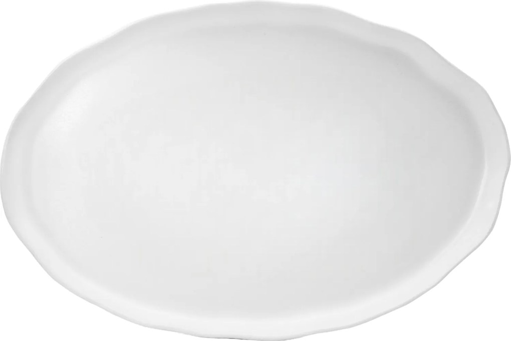 Platou Mare NOVUM alb mat Milk Foam 30cm (gresie ceramica glazurata manual)
