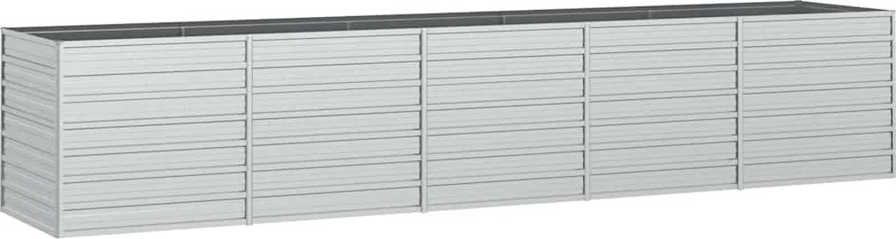 vidaXL Strat înălțat de grădină argintiu 400x80x77 cm oțel galvanizat