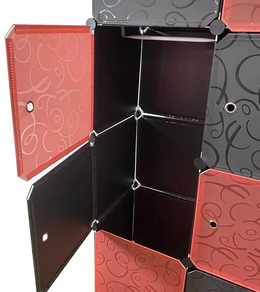 Dulap din plastic-rosu-negru