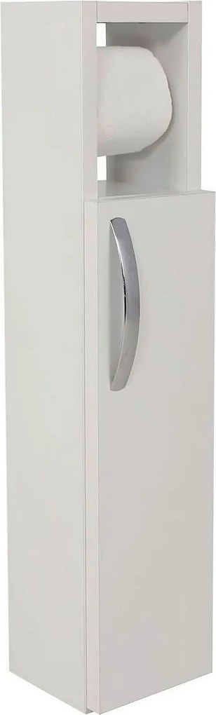 Dulap baie STAR, alb, PAL melaminat, cu o usa, 15x12x65 cm