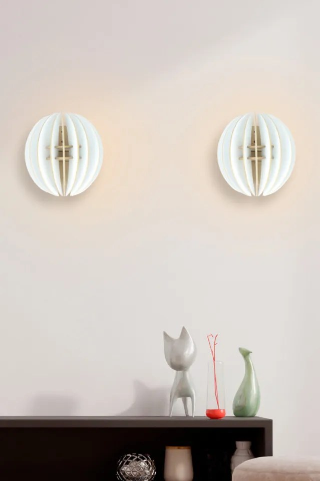 Aplica de Perete, 2 Bucati, Soclu E27, Max 45 - 60W, Culoare Alb