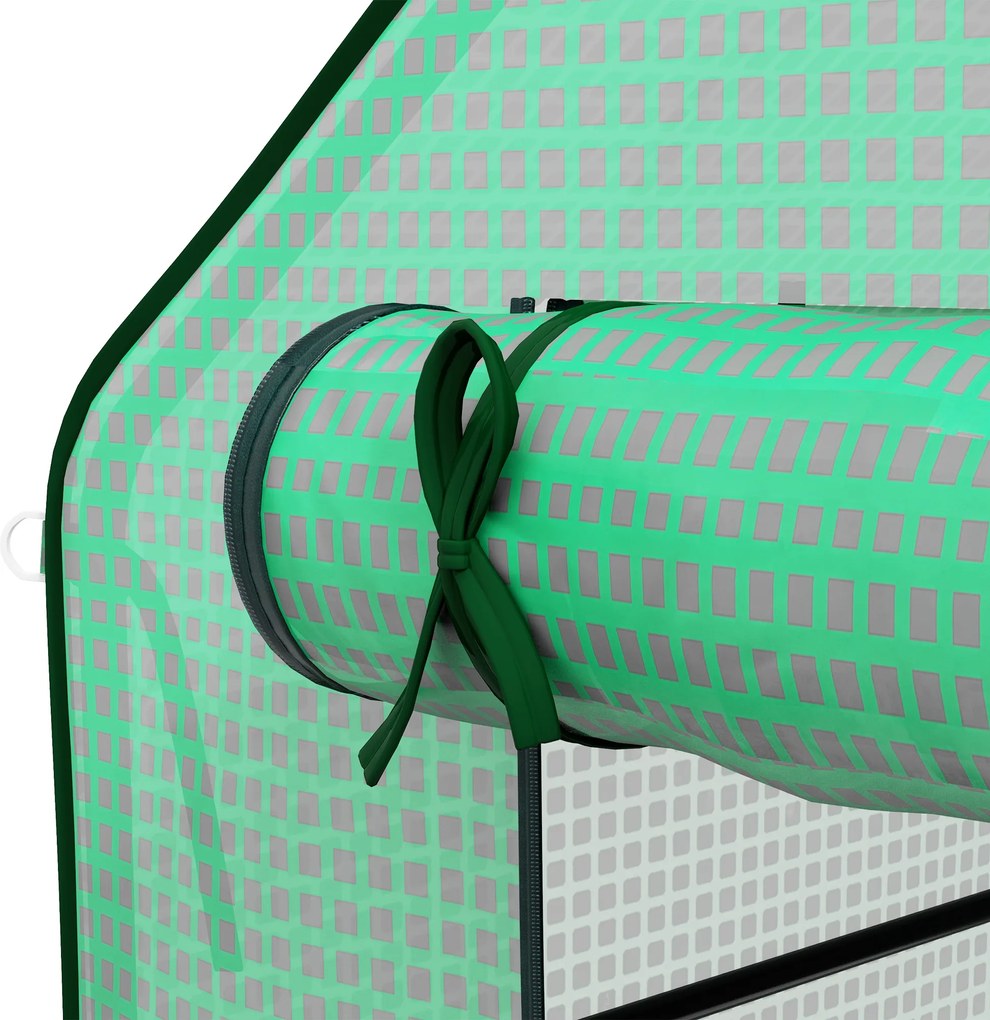 Outsunny Bătătură de înlocuire pentru seră de grădină 140 x 213 x 190 cm cu fereastră, ușă anti-UV pentru grădină - Verde | Aosom Romania