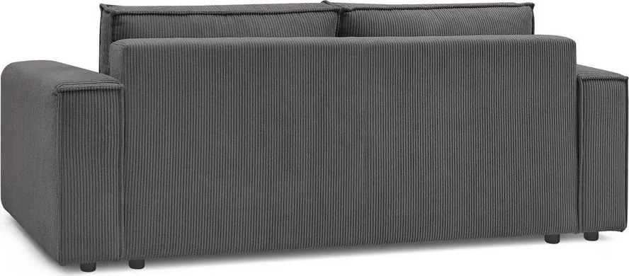 Canapea gri închis extensibilă cu tapițerie din catifea reiată 245 cm Nihad – Bobochic Paris