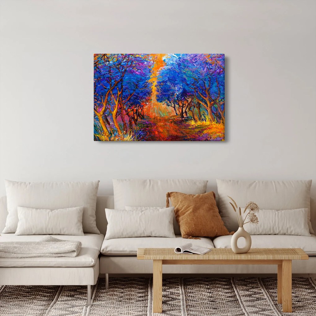 Tablou - Coroane de copac de toamnă, impresionism modern (90x60 cm)