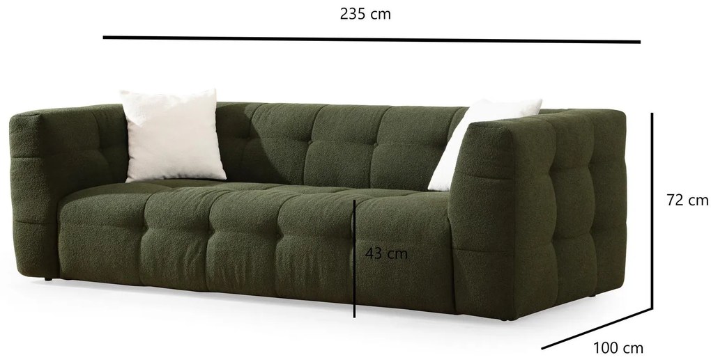 Canapea trei locuri Cadellona (Verde). 1106678
