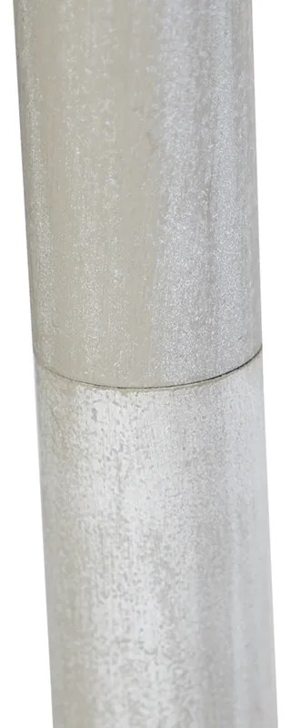 Lampă de podea rustică gri cu abajur din in negru - Classico