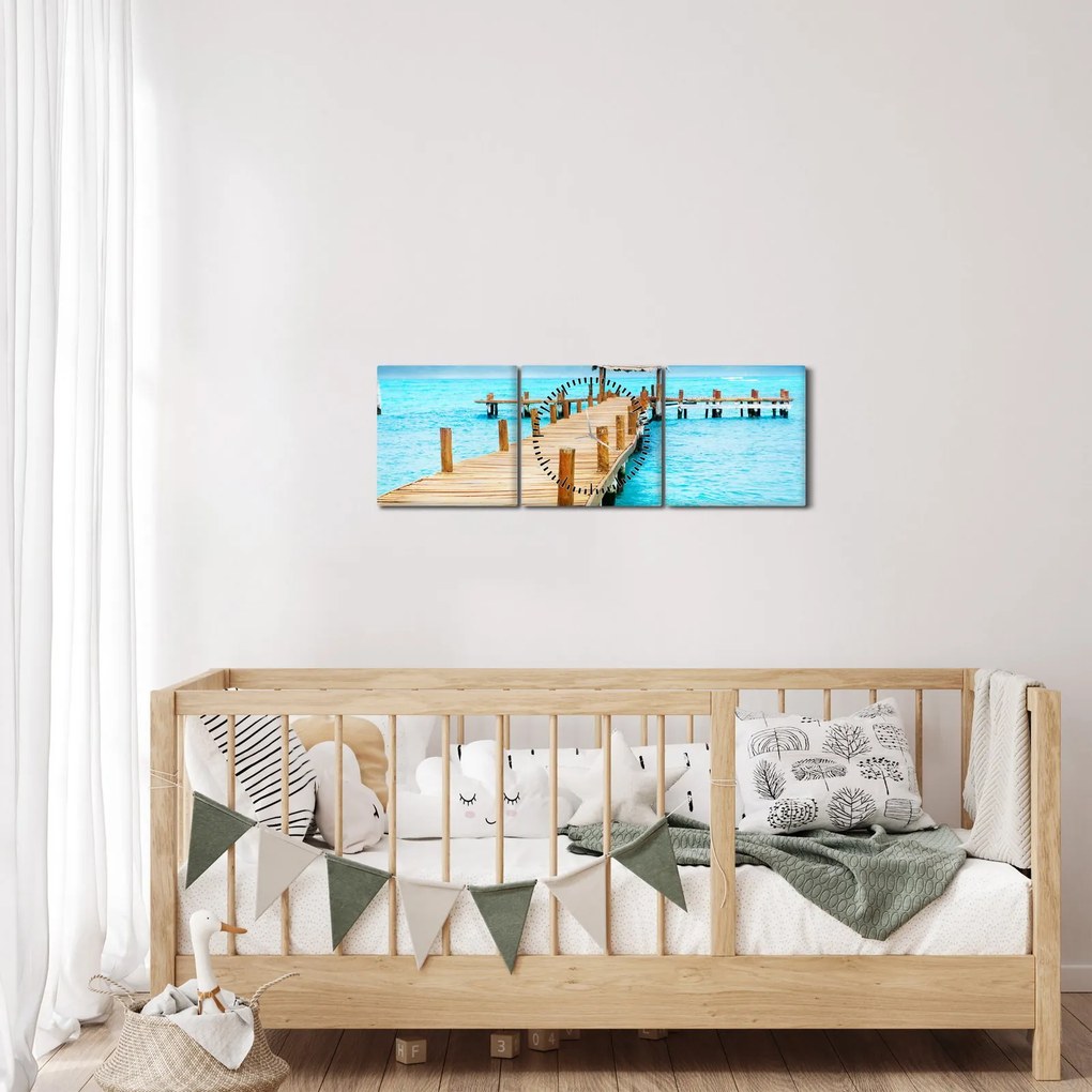Tablou - Ponton (cu ceas) (90x30 cm)