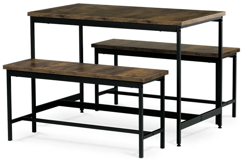 Set de masă cu 2 bănci OLD WOOD , 110 x 60 x 75 cm