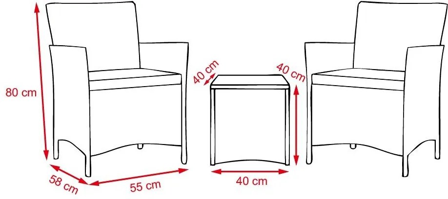 Set mobilier de grădină 5 piese Avenberg RIMINI