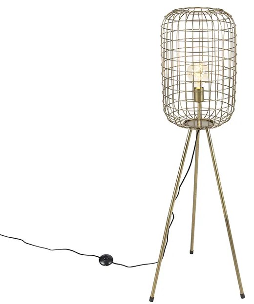 Lampă de podea modernă trepied din alamă - Barir