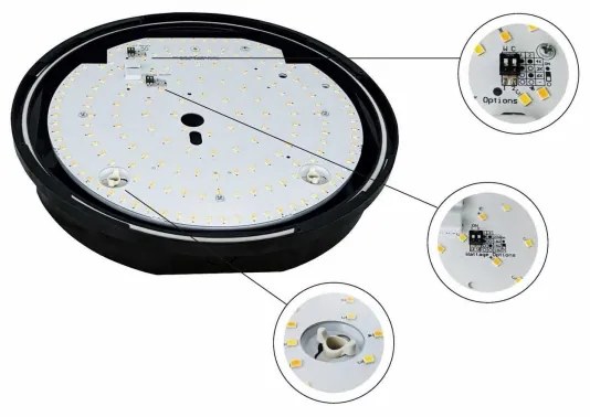 Plafonieră LED de exterior STROPY LED/12/15/18/22W/230V IP65 negru