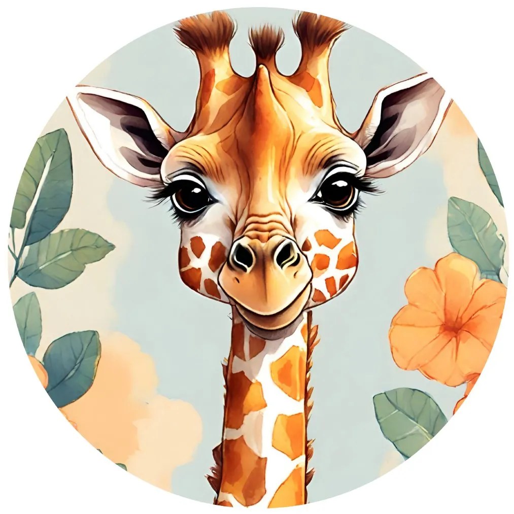 PIPPER. Autocolant circular de perete „Girafă” mărimea: 60cm