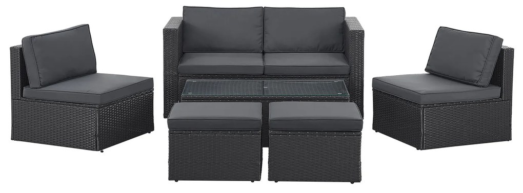 Juskys Set ratan Salou - negru