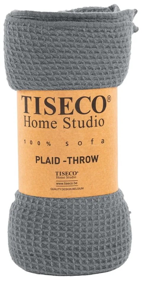 Cuvertură de pat Tiseco Home Studio Mini Waffle, 130 x 170 cm, gri