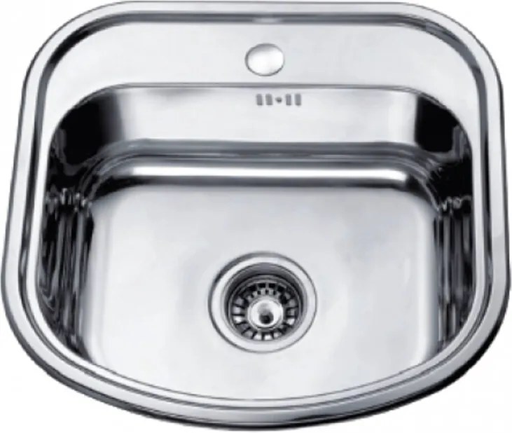 Chiuveta inox Inter Ceramic Alpaca cu o cuva fara picurator finisaj inox lucios 49x47 cm