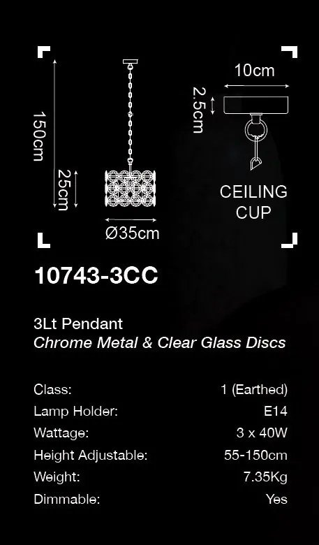 Lustra/pendul design elegant Belle 3LT