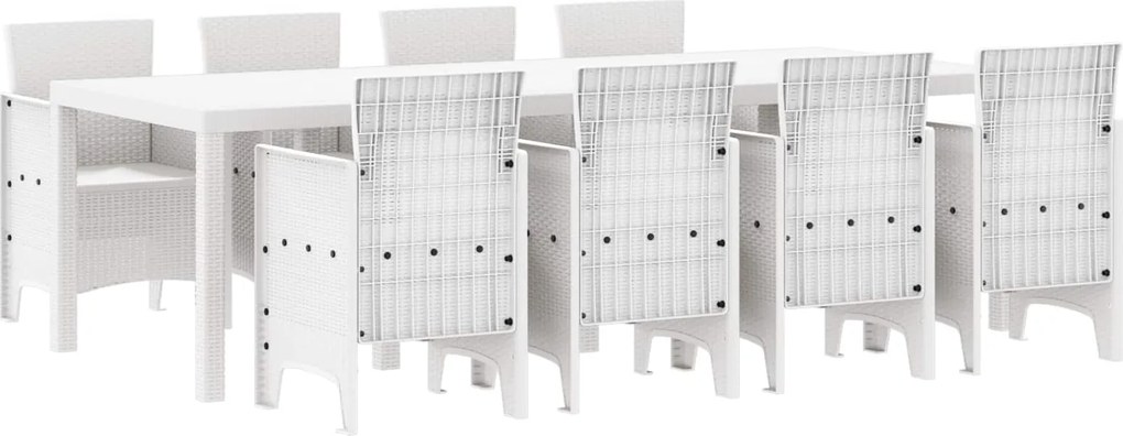 vidaXL Set de masă pentru grădină 9 pcs Gri deschis Polipropilenă