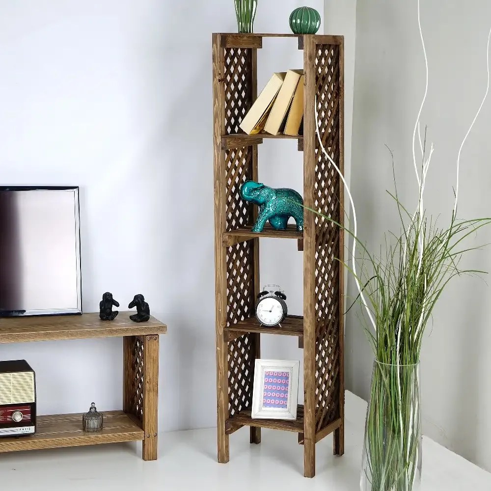 Raft organizator cu 4 politie pentru ,baie bucatarie, culoare nuc, 140 cm