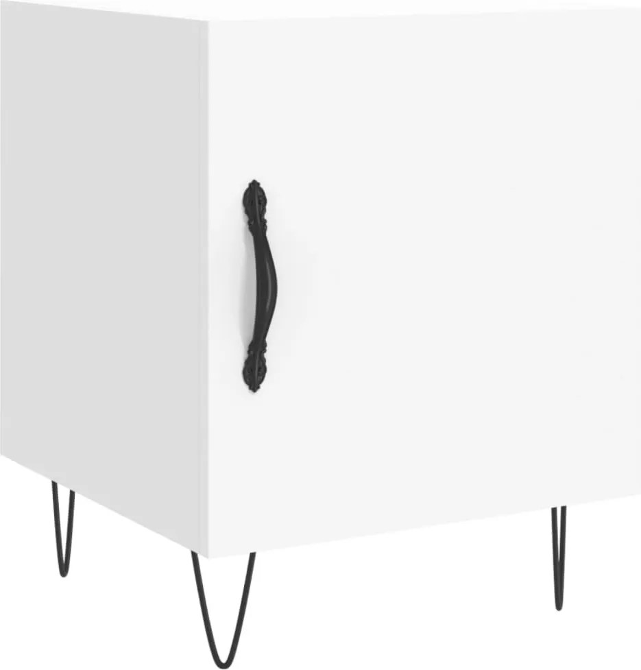 vidaXL Noptieră, alb, 40x40x50 cm, lemn compozit