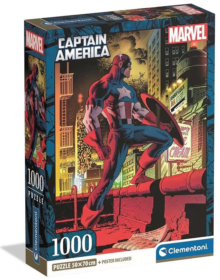Avengers Captain America Puzzle Compact 1000 de piese Clementoni