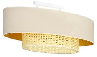 Lustră aplicată Duolla DOUBLE OVAL RATTAN 2xE27/15W/230V crem/ratan