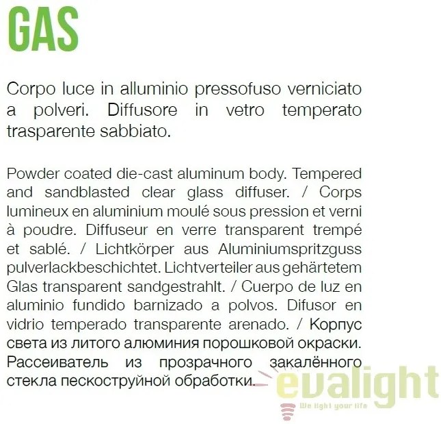 Stalp iluminat exterior modern IP43 GAS PT1 ANTRACITE 139470