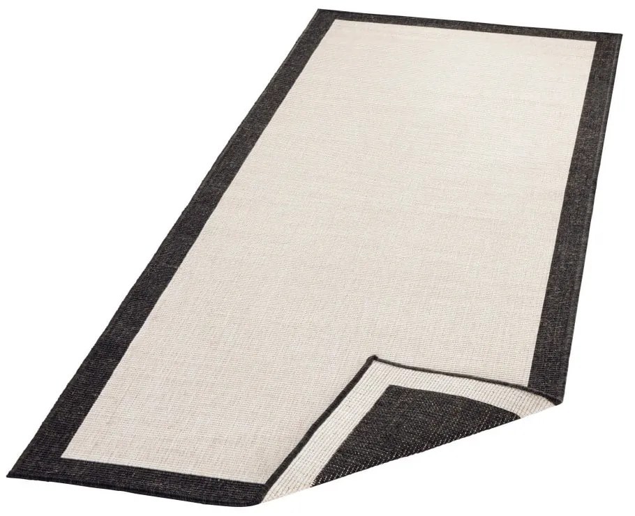 Covor adecvat pentru exterior NORTHRUGS Panama, 80 x 250 cm, negru - crem