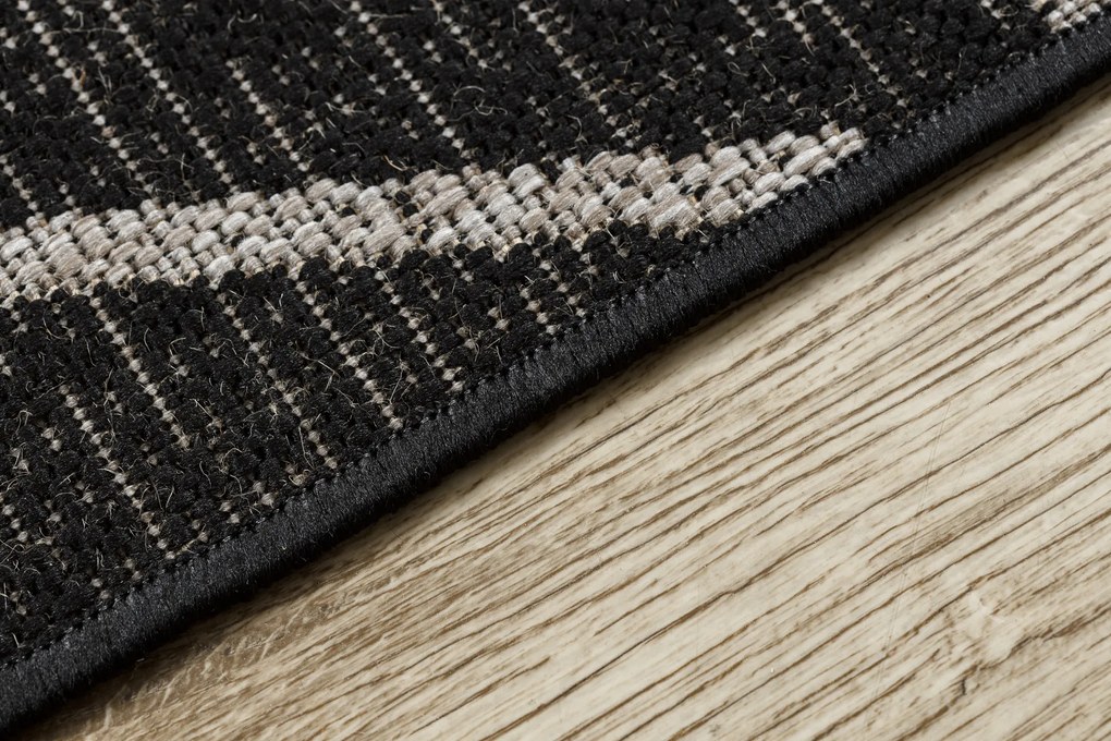 Covor sisal Floorlux 20508 negru si argint Triunghiuri