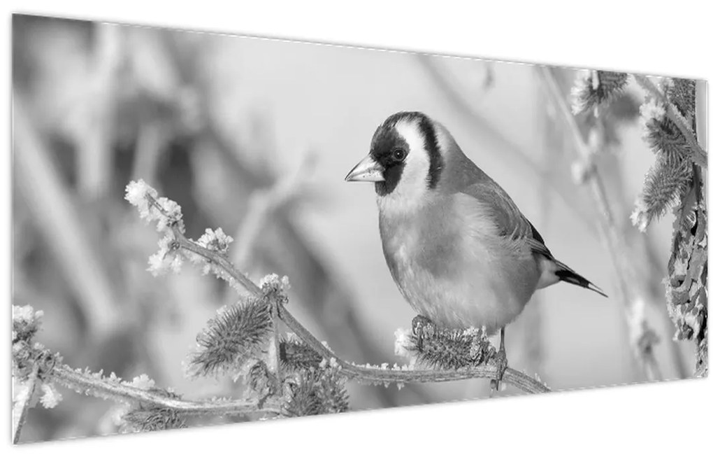 Tablou - O pasăre în timpul iernii (120x50 cm)