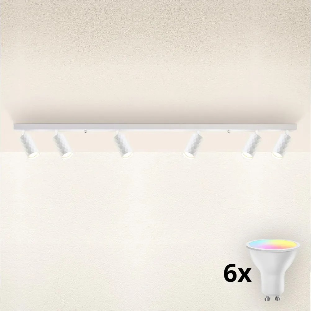 Brilagi SELE DIAMANT Plafonieră LED RGBW reglabilă 6xGU10/6,5W/230V Wi-Fi albă