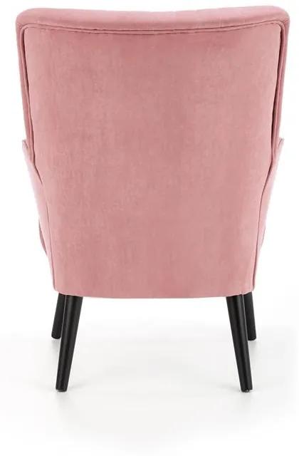 Fotoliu tapitat Delgado Velvet roz – H100 cm