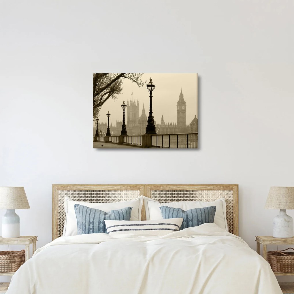 Tablou - Londra în ceață, Anglia (70x50 cm)