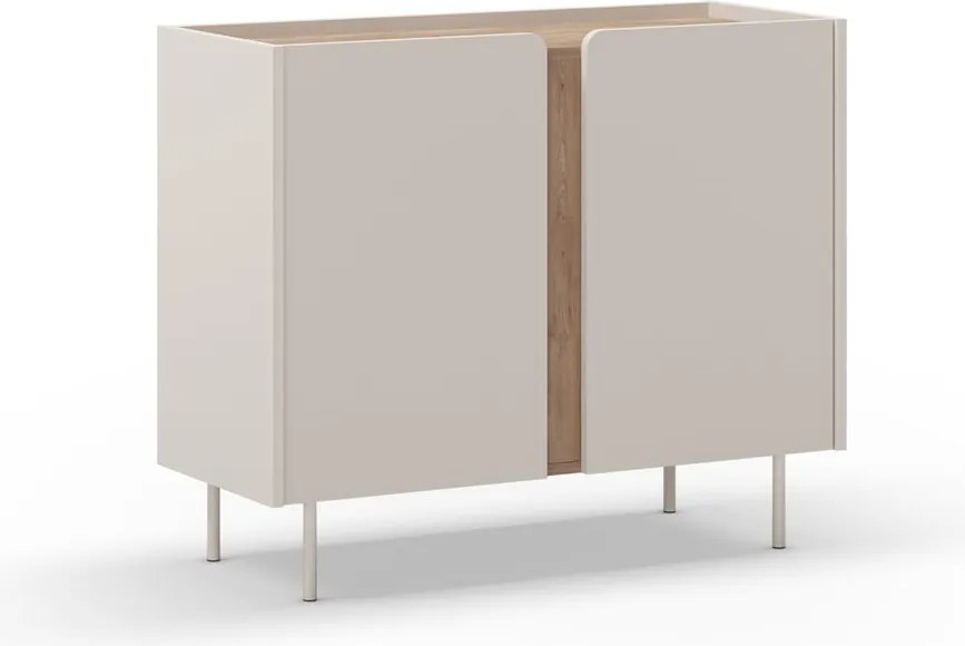 Dulap crem/în culoare naturală cu aspect de lemn de stejar 100x82,5x40 cm Lucile – Marckeric