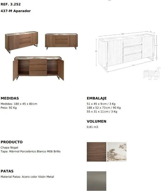 Comoda deosebita design LUX Walnut-Marble