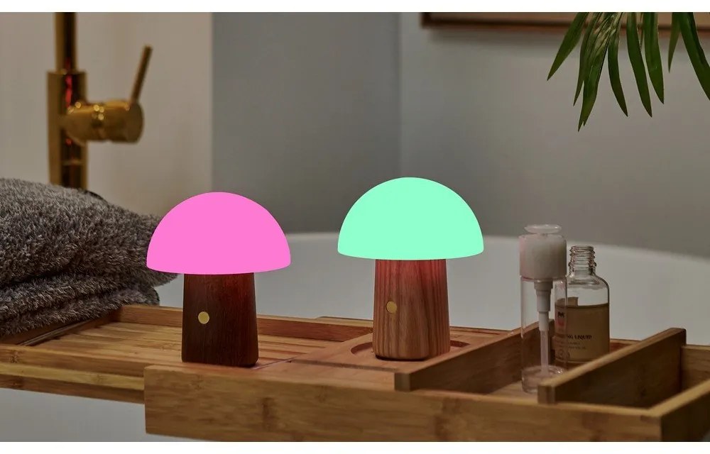 Veioză albă/în culoare naturală închisă LED (înălțime 12,5 cm) Alice Mushroom – Gingko