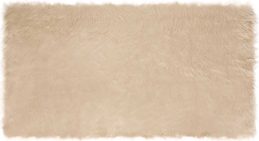 vidaXL Covor din Lână Faux Tafalla Bej 60 x 110 cm Poliester