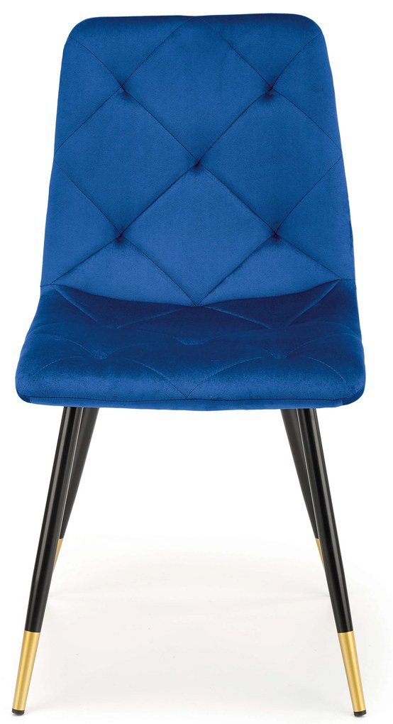 Scaun de sufragerie Kallan (albastru închis + negru + auriu). 1039673