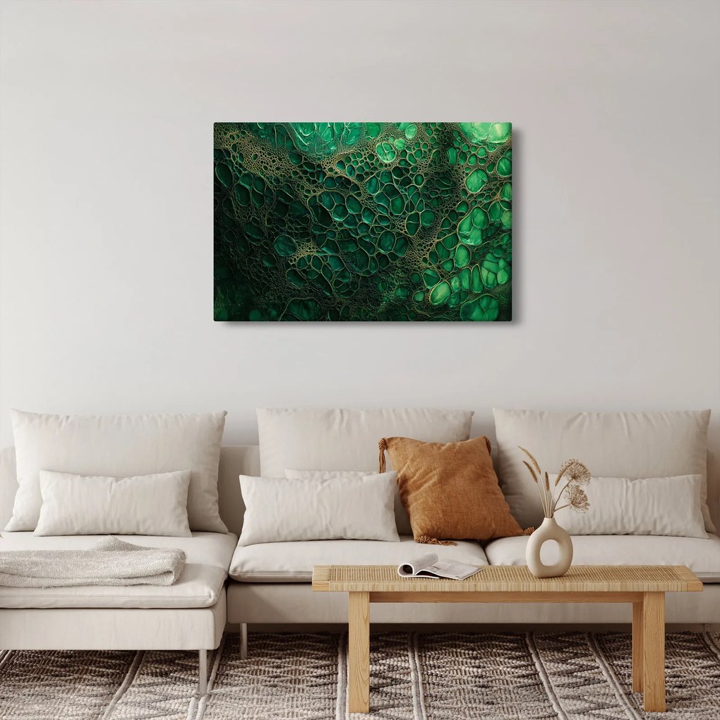 Tablou - Imagine microscopică verde (90x60 cm)