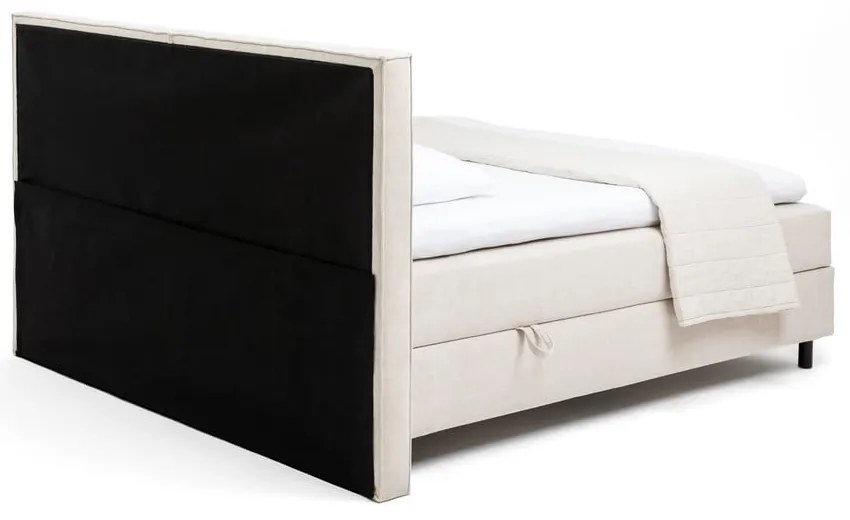 Pat boxspring bej cu spațiu de depozitare 160x200 cm Elva Bold – Bonami Selection