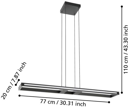 Lustră LED dimabilă pe cablu Eglo 99681 SALVILANAS-Z LED/33W/230V 2700-6500K