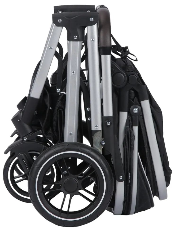 Carucior nou nascuti 3 in 1 NOVOKIDS™ H3100 series, Cu geanta bebe, Cadru Aluminiu, Amortizoare, Roti din cauciuc plin AVE, Landou, Scoica auto,