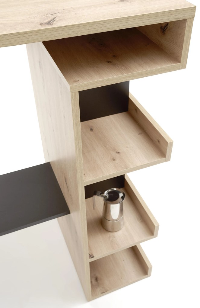 Masă bar Strega (stejar artisan + negru). 1123407
