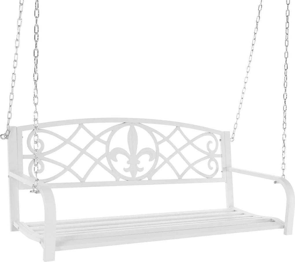 Leagan gradina ABEA, alb, metal, 127x56x52 cm